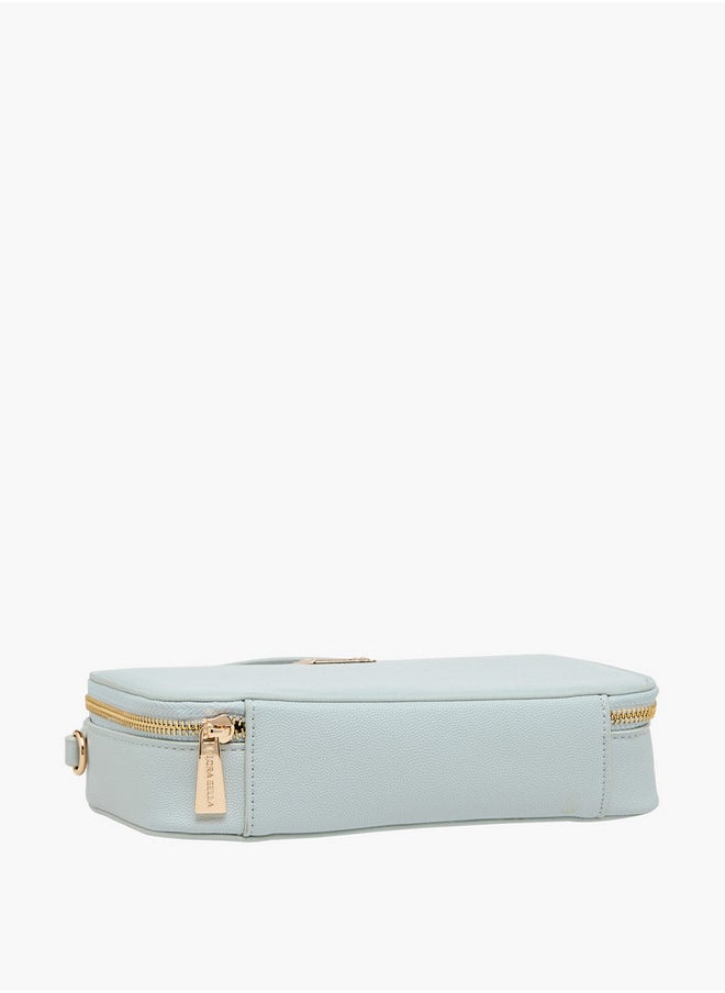 Flora Bella By Shoexpress - Textured Crossbody Bag with Chain Strap and Zip Closure - Image 1