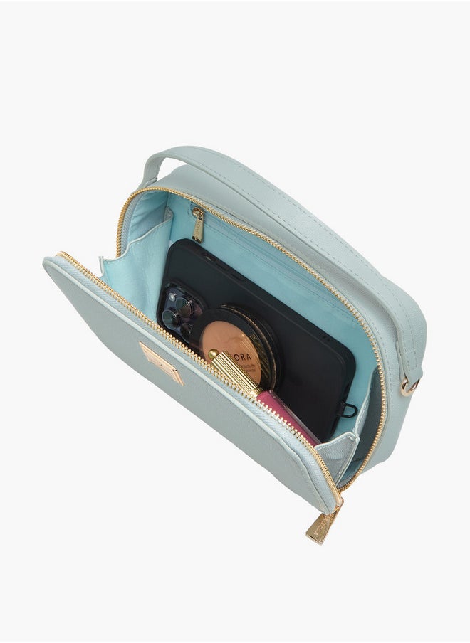 Flora Bella By Shoexpress - Textured Crossbody Bag with Chain Strap and Zip Closure - Image 1