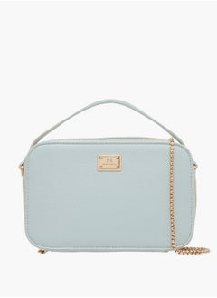 Flora Bella By Shoexpress Textured Crossbody Bag with Chain Strap and Zip Closure  - Image 1