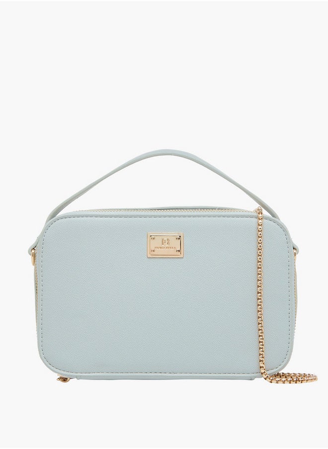 Flora Bella By Shoexpress - Textured Crossbody Bag with Chain Strap and Zip Closure - Image 1