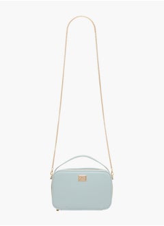 Flora Bella By Shoexpress Textured Crossbody Bag with Chain Strap and Zip Closure  - Image 2