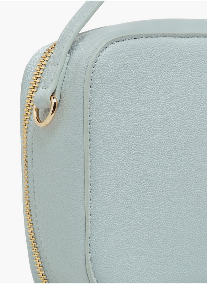 Flora Bella By Shoexpress - Textured Crossbody Bag with Chain Strap and Zip Closure - Image 1