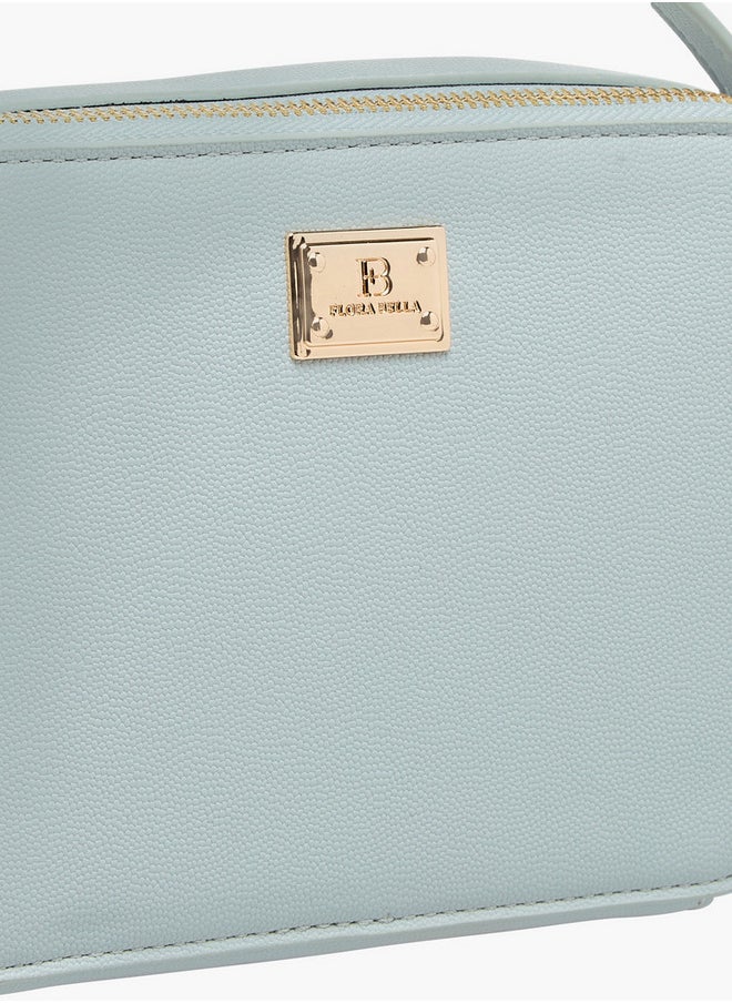 Flora Bella By Shoexpress - Textured Crossbody Bag with Chain Strap and Zip Closure - Image 1