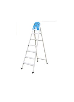 6 Steps Steel Ladder - White