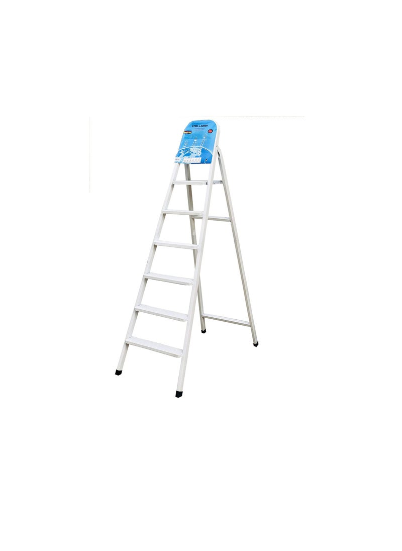 Generic - 6 Steps Steel Ladder - White - Image 1