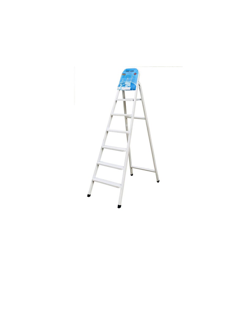 Generic - 6 Steps Steel Ladder - White - Image 1