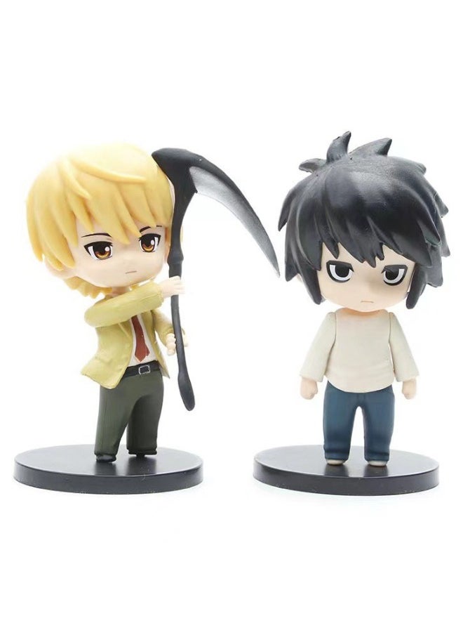 Generic - 5-Piece Anime Death Note Action Figures Model Set, Yagami Light & L·Lawliet & Ryuk Action Figure with Base, Anime Cartoon Manga Figure Statue, Super Collectible Model Statue Toy for Decoration, 0.33KG - Image 1