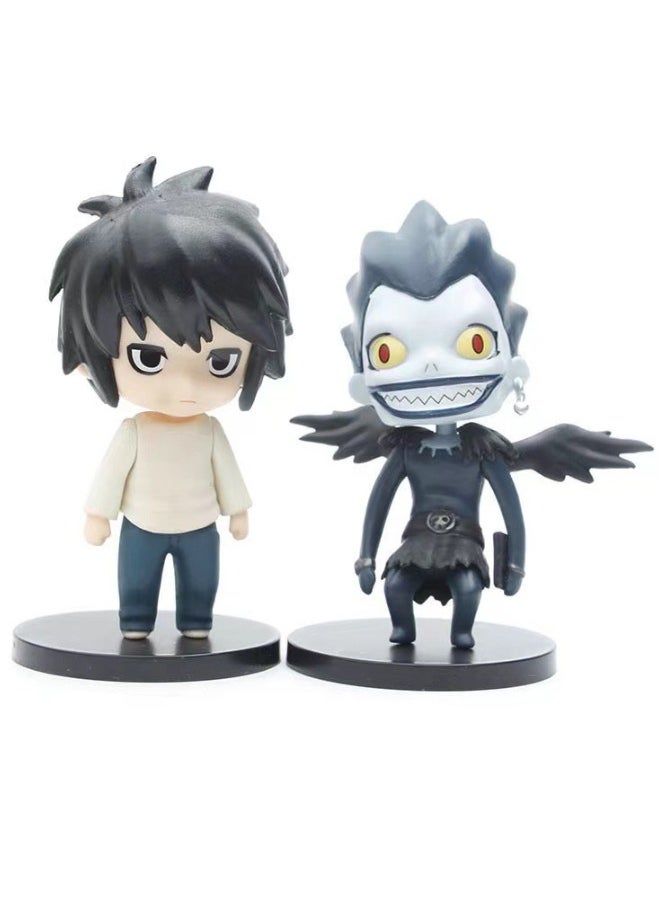 Generic - 5-Piece Anime Death Note Action Figures Model Set, Yagami Light & L·Lawliet & Ryuk Action Figure with Base, Anime Cartoon Manga Figure Statue, Super Collectible Model Statue Toy for Decoration, 0.33KG - Image 1