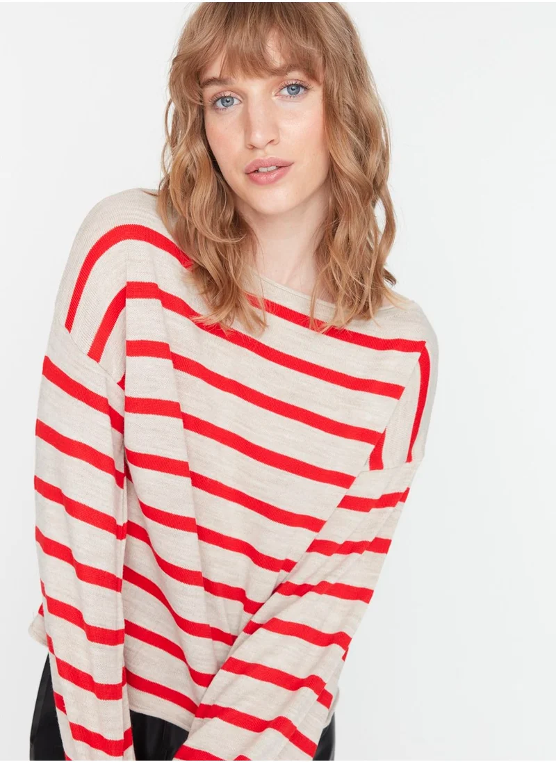 trendyol Striped Knitted Sweater