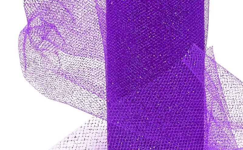 ProKart Premium Net Fabric Mesh Solid Glitter Cloth for Flower Bouquet, Trousseau Packing, Fabric for Gift Wrapping, Party Hall Decor, Sweet Boxes, Gift Decoration (20 Meters, Royal Purple) - Image 1