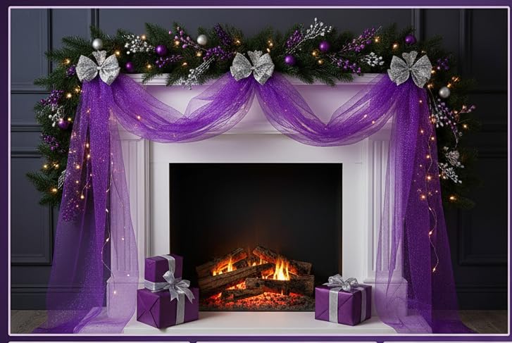 ProKart Premium Net Fabric Mesh Solid Glitter Cloth for Flower Bouquet, Trousseau Packing, Fabric for Gift Wrapping, Party Hall Decor, Sweet Boxes, Gift Decoration (20 Meters, Royal Purple) - Image 3