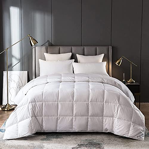 Eastwarmth Lightweight Goose Down Comforter Cooling Blanket Duvet for Summer/Warm Weather,Ultra Soft Fabric 750 Fill Power White King Size - Image 1