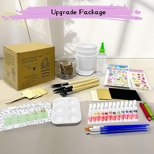 Ozzagar Paint & Plant Children’s Gardening Kit for Girls Boys Toys Garden Flower Gardening Gift for Kids Flower Pots Seeds Art Craft Grow Garden Planting Set for Kids Age 4 5 6 7 8 9 10 11 12 13 14 Years Old - Image 5