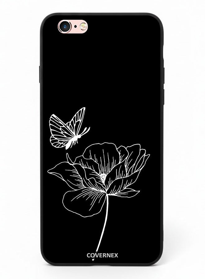 Covernex Apple iPhone 6 Protective Case Cover Printed Featuring Minimalist Butterfly and Bloom Line Art - Image 2