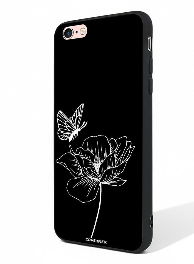 Covernex Apple iPhone 6 Protective Case Cover Printed Featuring Minimalist Butterfly and Bloom Line Art - Image 1