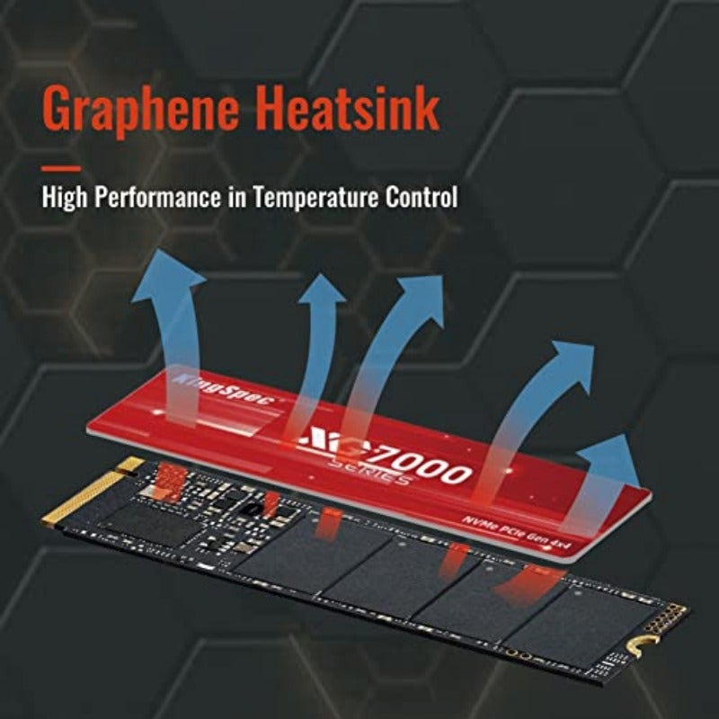 KingSpec XG7000 M.2 NVMe SSD 4TB PCIe 4.0 - Up to 7400MB s Read 6600MB s Write Internal Gaming SSD for PS5 PC and Laptop - with Heatsink 2280 - Image 3
