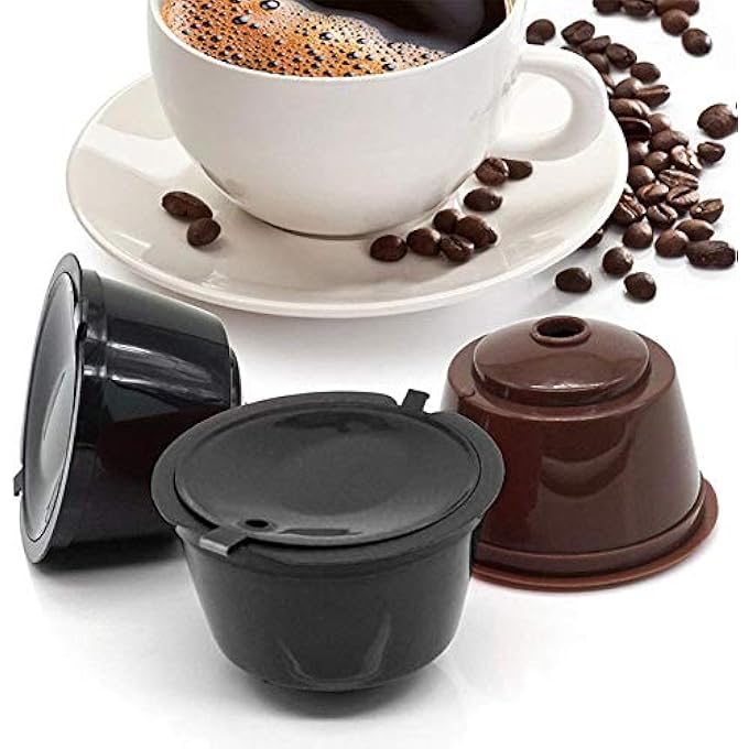 Volwco Coffee Capsule Refillable Reusable 6 Pack Refillable Capsule Pod Compatible Filter Cups Bpa Free Coffee Pods For Dolce Gusto With 2 Plastic Spoon And 2 Cleaning Brush - Image 5