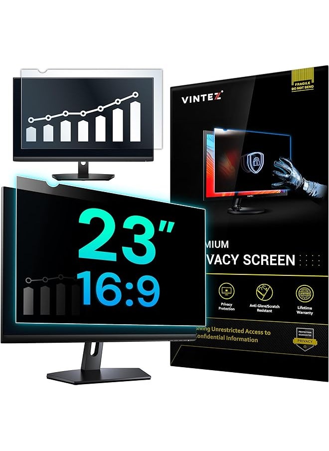 erorex - 23 Inch 16 9 Computer Privacy Screen Filter For Widescreen Monitor And Laptop Anti Glare Anti Scratch Protector Film Data Confidentiality Shield [1 Pack] - Image 1