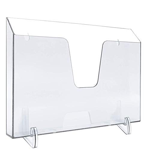 Acrimet Pocket File Holder Horizontal Design Brochure Display (for Wall Mount or Countertop Use) (Removable Supports Included) (Letter Size) (Clear Crystal Color) - Image 1
