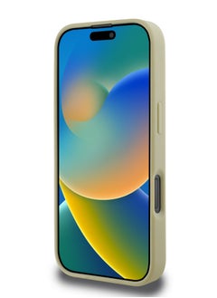 GUESS iPhone 16 Pro Max PU Case With Peony Hot Stamp and Metal Script Logo / Ultimate Protection / Durable Back Cover - Gold  - Image 5