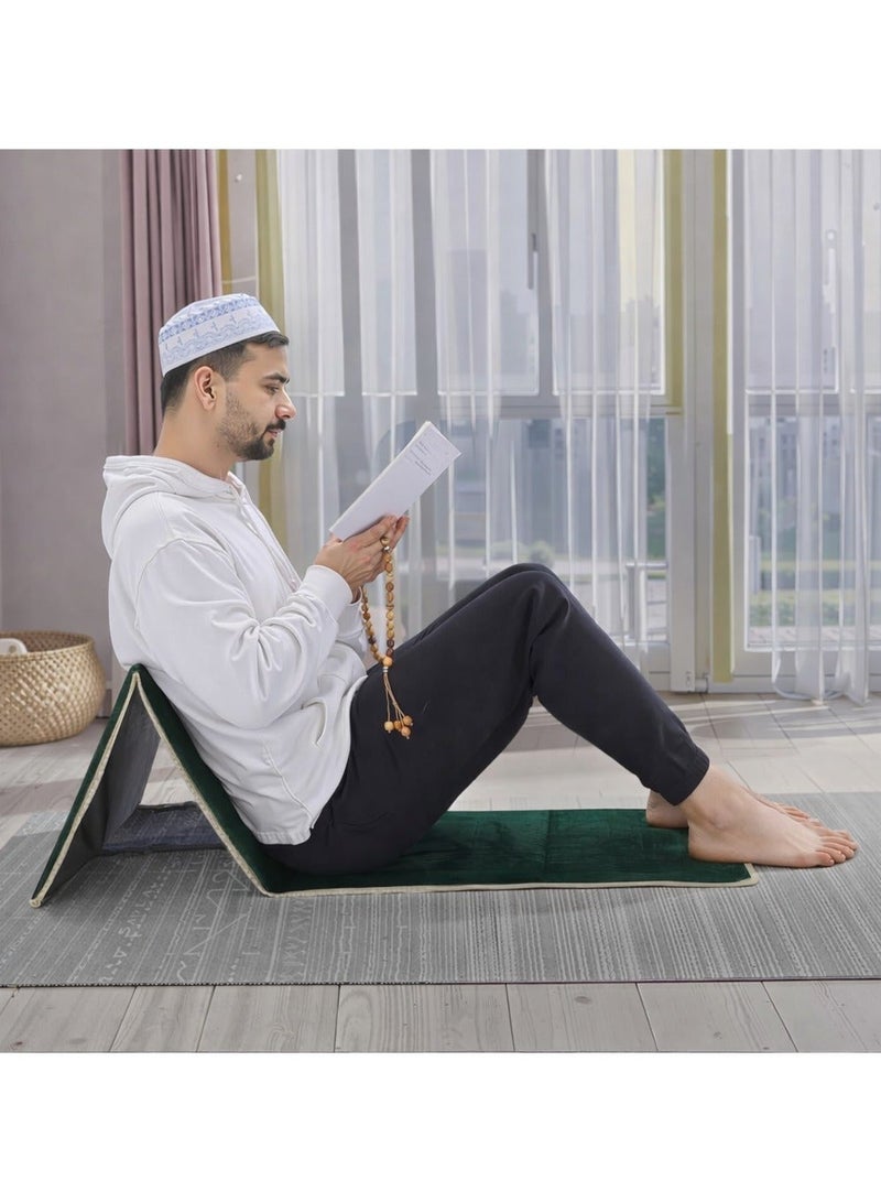 ايرس سجادة صلاة قابلة للطي مع مسند ظهر - تصميم مبطن سميك لمزيد من الراحة، محمولة وخفيفة الوزن، مثالية للاستخدام اليومي والسفر والهدايا (ألوان متعددة) - Image 4