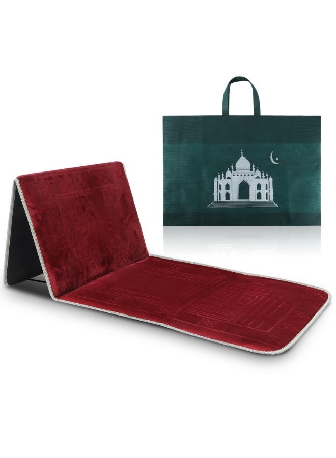 ايرس سجادة صلاة قابلة للطي مع مسند ظهر - تصميم مبطن سميك لمزيد من الراحة، محمولة وخفيفة الوزن، مثالية للاستخدام اليومي والسفر والهدايا (ألوان متعددة) - Image 1