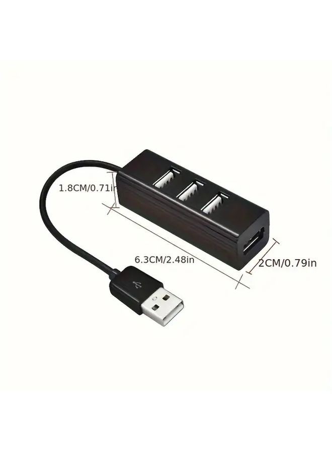White 4 Port USB 2 0 Hub High Speed with Power Adapter For PC Laptop - Image 2