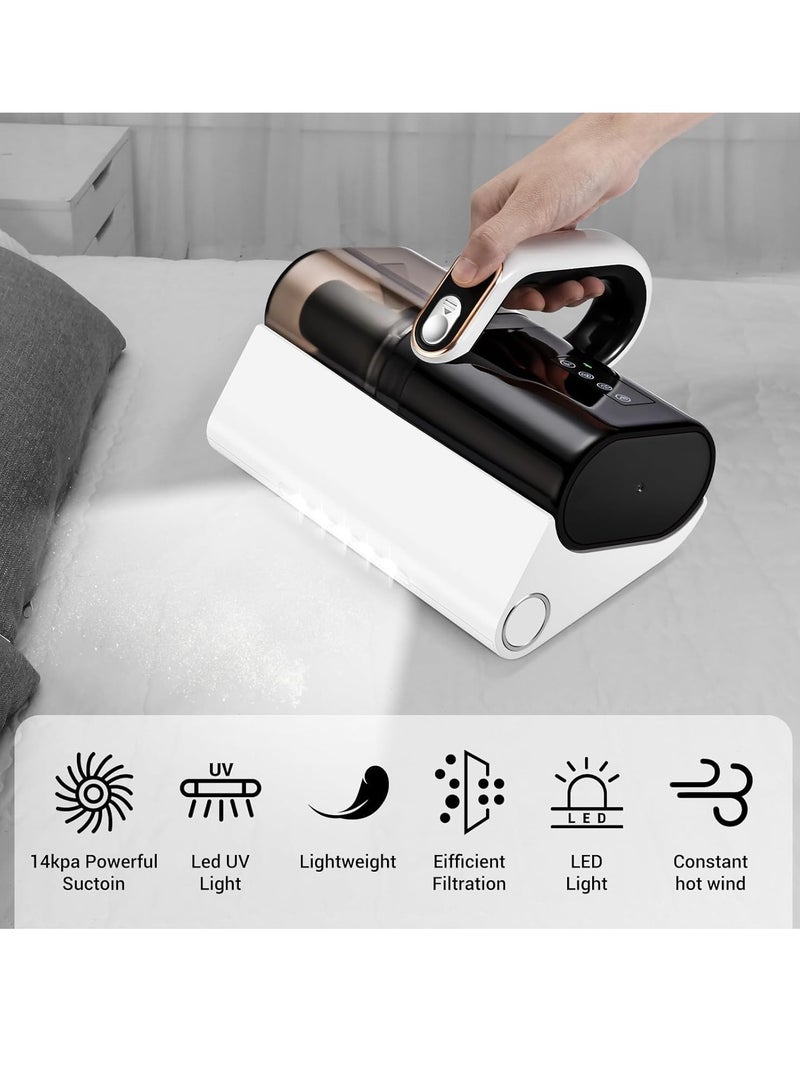 Excefore Bed Vacuum Cleaner, Handheld UV Mattress Cleaner with LED light & High Heating Tech, Powerful Deep Mattress Vacuum, HEPA Filter for Bed, Mattress, Pillow, Couch, Pet Hair and Carpets Cleaning - Image 3