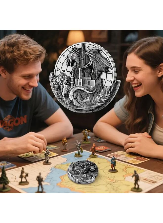 Bronze Stainless Steel Dragon Castle D6 Dice Spinner 3.15 Inch RPG Game Accessory For Dnd - Image 4