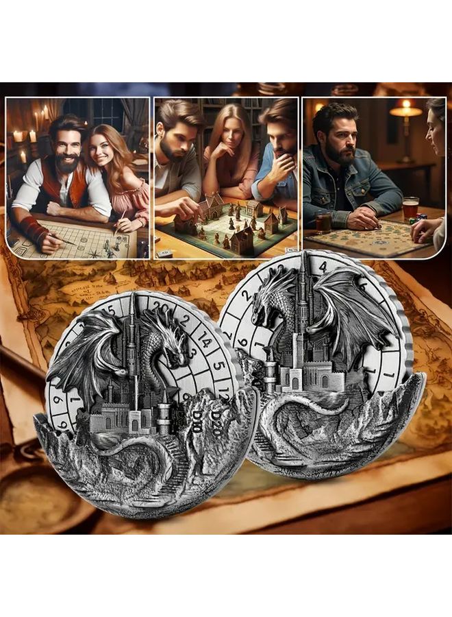 Bronze Stainless Steel Dragon Castle D6 Dice Spinner 3.15 Inch RPG Game Accessory For Dnd - Image 3