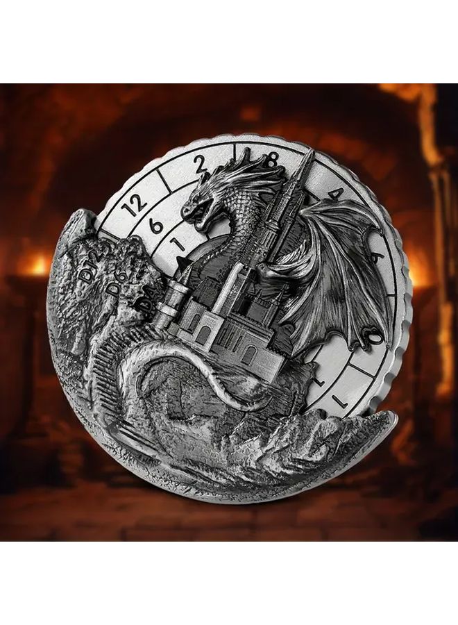 Bronze Stainless Steel Dragon Castle D6 Dice Spinner 3.15 Inch RPG Game Accessory For Dnd - Image 5
