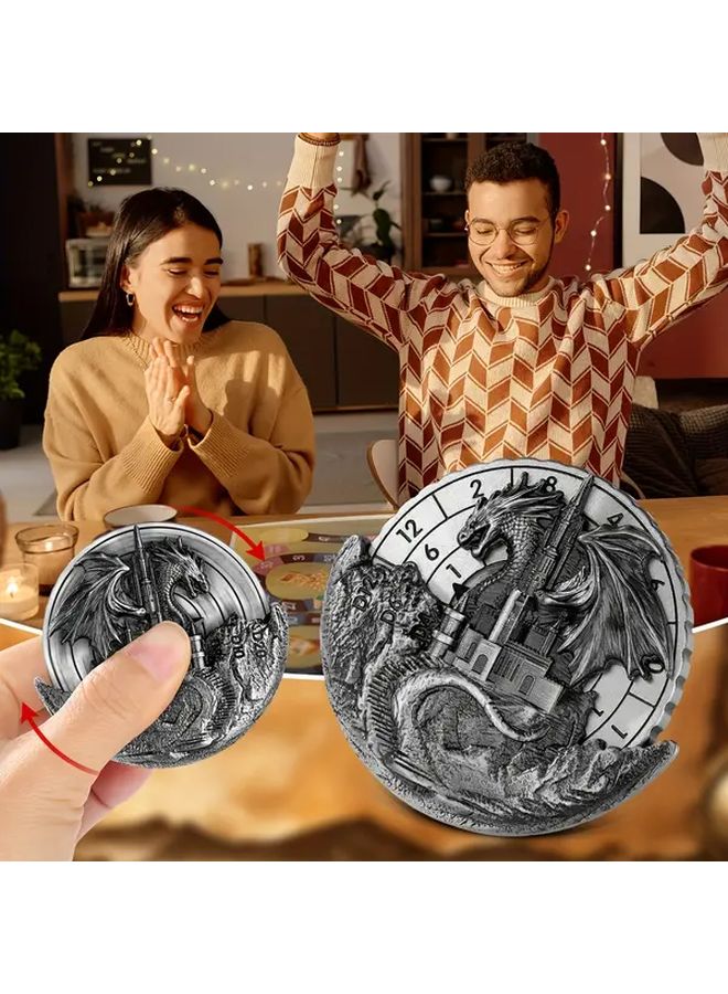 Bronze Stainless Steel Dragon Castle D6 Dice Spinner 3.15 Inch RPG Game Accessory For Dnd - Image 2
