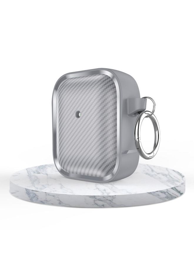 Generic Case Cover For AirPods 1 / 2 Photo Frame Carbon Fiber Series Earphone Case Dark Grey 
