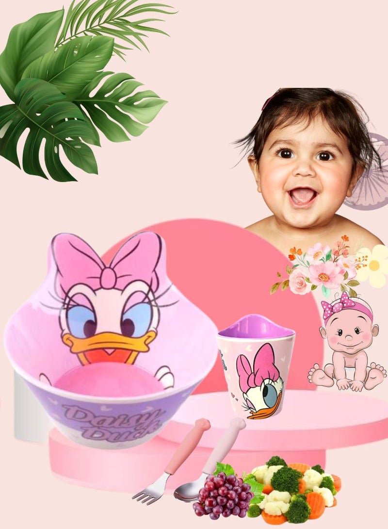 Disney طقم وعاء وكوب مضاد للصدمات من الميلامين للأطفال والرضع بعمر 3 سنوات وما فوق - Image 4