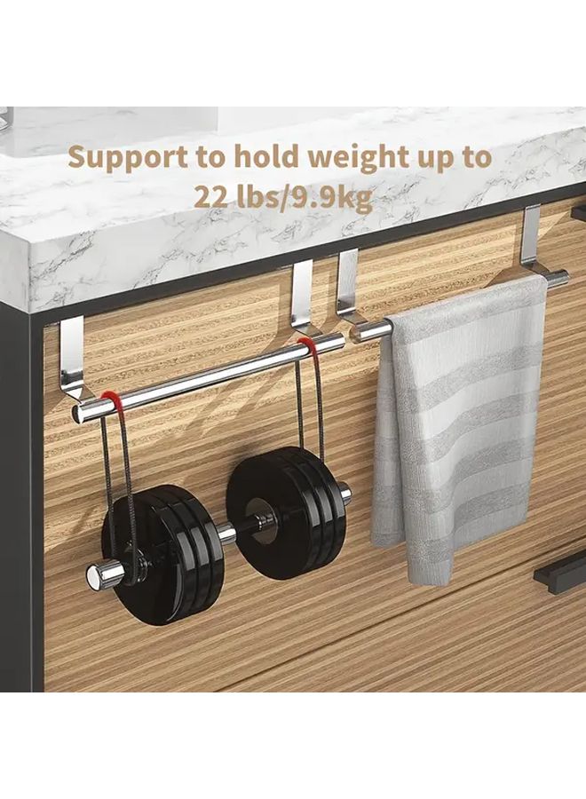 4 Pack Plus 2 Pack Heavy Duty Over Door Hooks With Towel Rack Bar Holder Combo - Image 5
