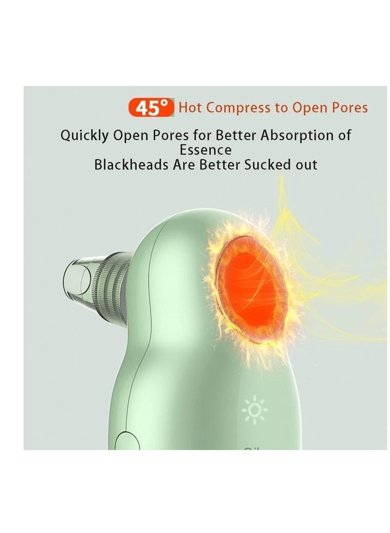 Excefore Blemish & Blackhead Removal Tools, Black Head Remover for Face, Portable Pore Cleaner, Blackhead Remover, Blackhead Extractor, Hot Compress USB Charging, Acne Remover Cleaner, Green - Image 4