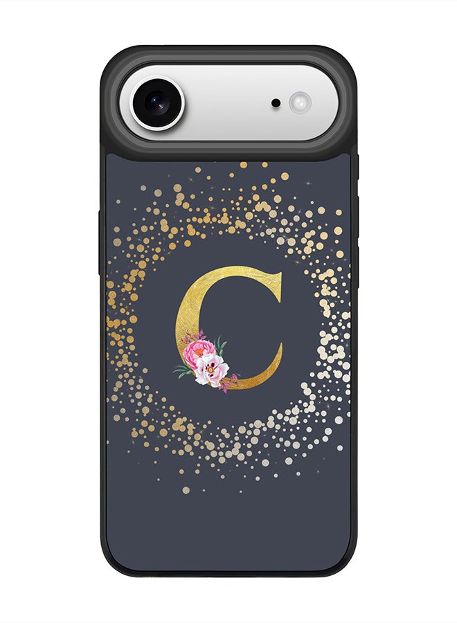 Stylizedd iPhone Air Case, [Compatible with MagSafe] Slim Magnetic cover Phone Case iPhone Air -Custom Monogram Floral - C  (Grey ) - Image 1