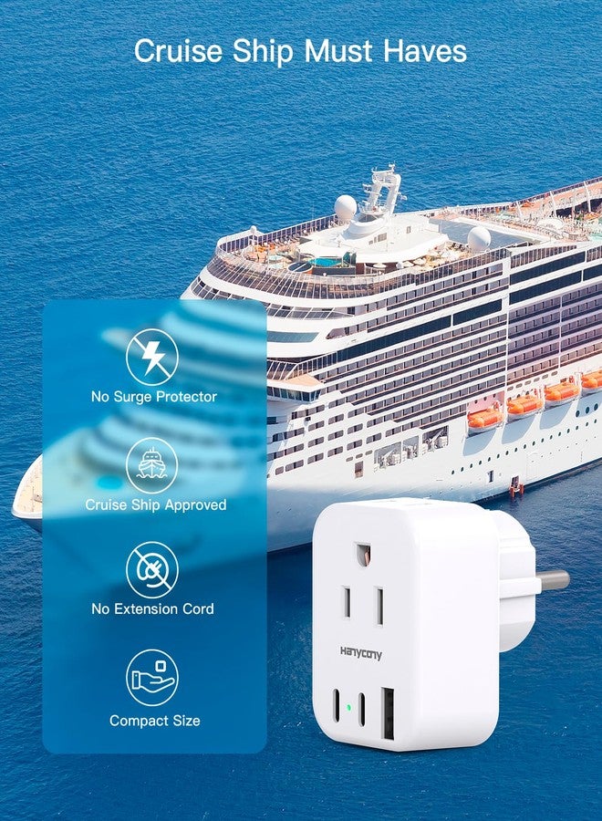 HANYCONY Type E F Plug Adapter, Germany France Travel Plug Adapter with 2 Outlets 3 USB Ports(2 USB C)，Schuko Plug Power Adaptor for US to Europe EU Spain Iceland Korea Greece German French - Image 5