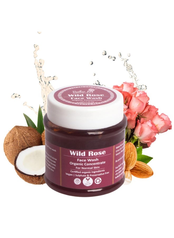 راستيك أرت غسول وجه مُركّز عضوي بخلاصة الورد البري من روستيك آرت | تركيبة مُرطبة ومضادة للجفاف | ورد طبيعي، زبدة المانجو، زيت اللوز | خالٍ من الكبريتات والبارابين | للبشرة العادية إلى الجافة | ١٢٥ غرام - Image 1
