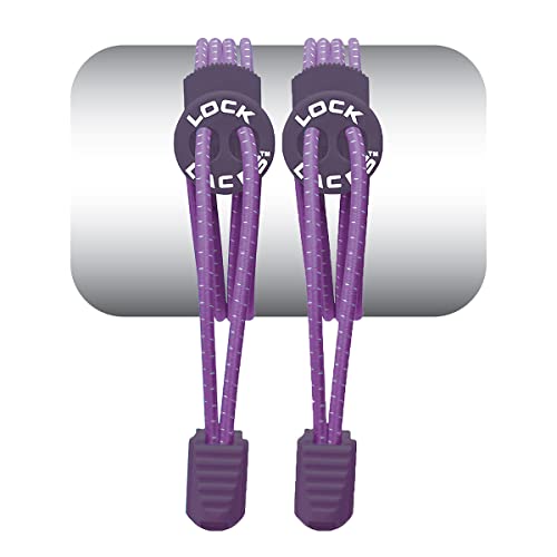 LOCK LACES (Elastic No Tie Shoelaces) (Purple, 48-Inch) - Image 1