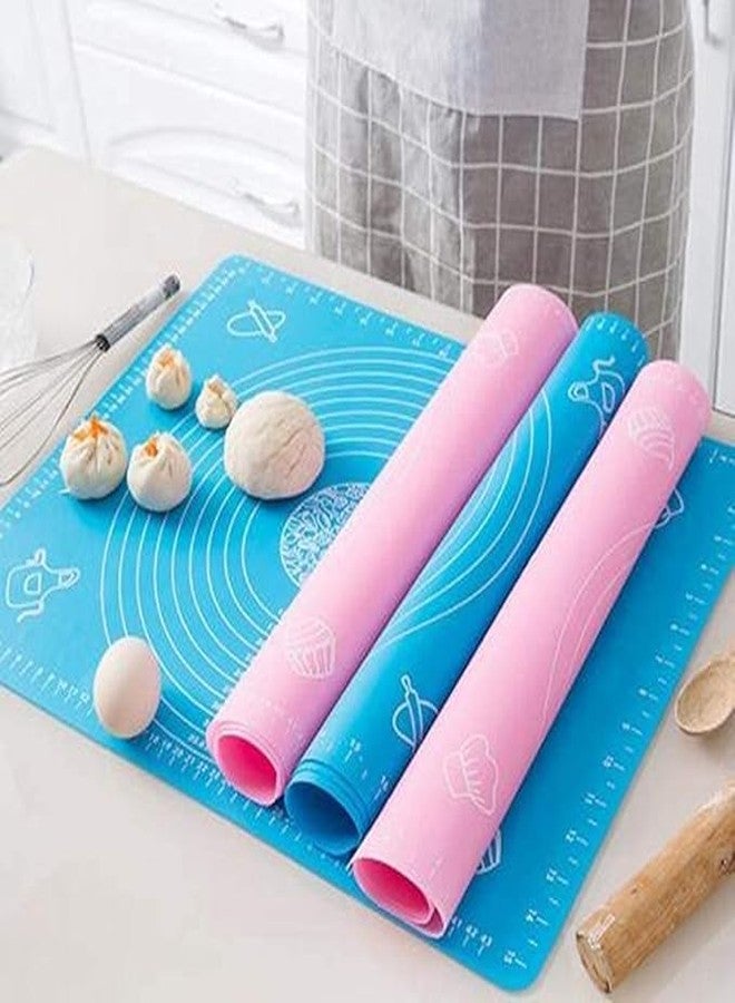Qitzhaa prime Silicon Fondant Rolling Mat or Silicone Baking Sheet Large with Measurements Stretchable for Kitchen Roti Chapati Cake Pad Cooking Dough Atta Kneading (Big Size Multicolor) - Image 3