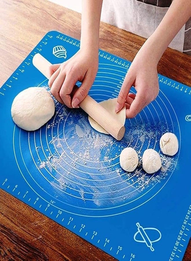 Qitzhaa prime Silicon Fondant Rolling Mat or Silicone Baking Sheet Large with Measurements Stretchable for Kitchen Roti Chapati Cake Pad Cooking Dough Atta Kneading (Big Size Multicolor) - Image 1