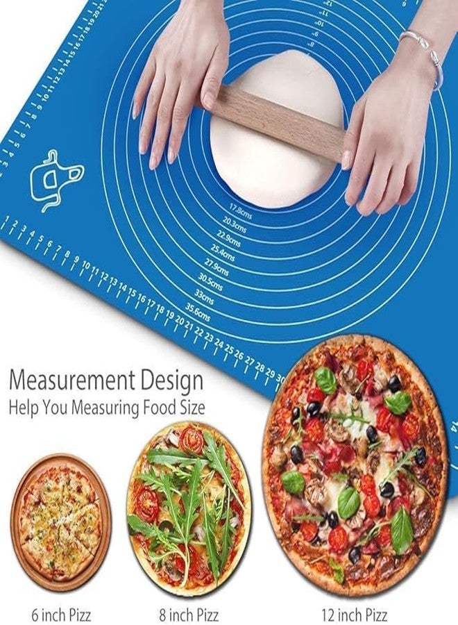 Qitzhaa prime Silicon Fondant Rolling Mat or Silicone Baking Sheet Large with Measurements Stretchable for Kitchen Roti Chapati Cake Pad Cooking Dough Atta Kneading (Big Size Multicolor) - Image 2