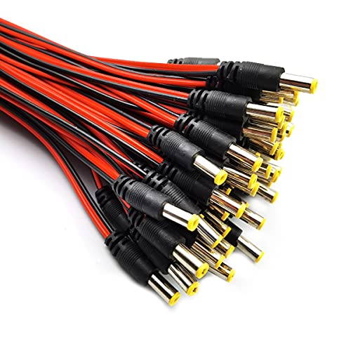 DEVMO 20PCS DC Power Jack Socket Connector 5.5 x 2.1mm DC-005 Black Barrel-Type PCB Mount + 12V DC Power Jack Connector Cable - Image 2