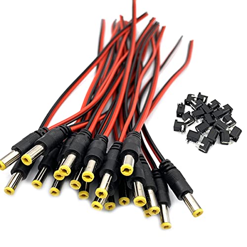 DEVMO 20PCS DC Power Jack Socket Connector 5.5 x 2.1mm DC-005 Black Barrel-Type PCB Mount + 12V DC Power Jack Connector Cable - Image 3