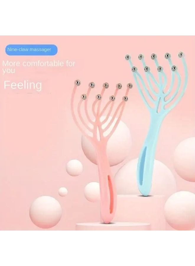 مساج رأس Blue Nine المخالب بتصميم الكرة الدوارة المزدوجة - مهرش فروة الرأس المحمول - Image 5