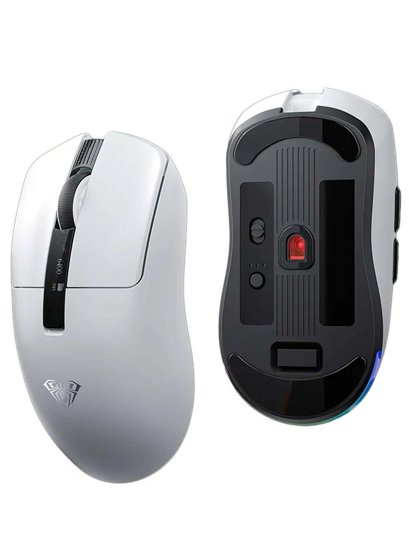 AULA فأرة الألعاب اللاسلكية SC590 PRO 2.4G + بلوتوث + سلكية | فأرة esports خفيفة الوزن 81 جرام مع شريحة استشعار 3311، إضاءة RGB، تصميم مريح، استجابة فائقة السرعة لجهاز الكمبيوتر واللابتوب - Image 1