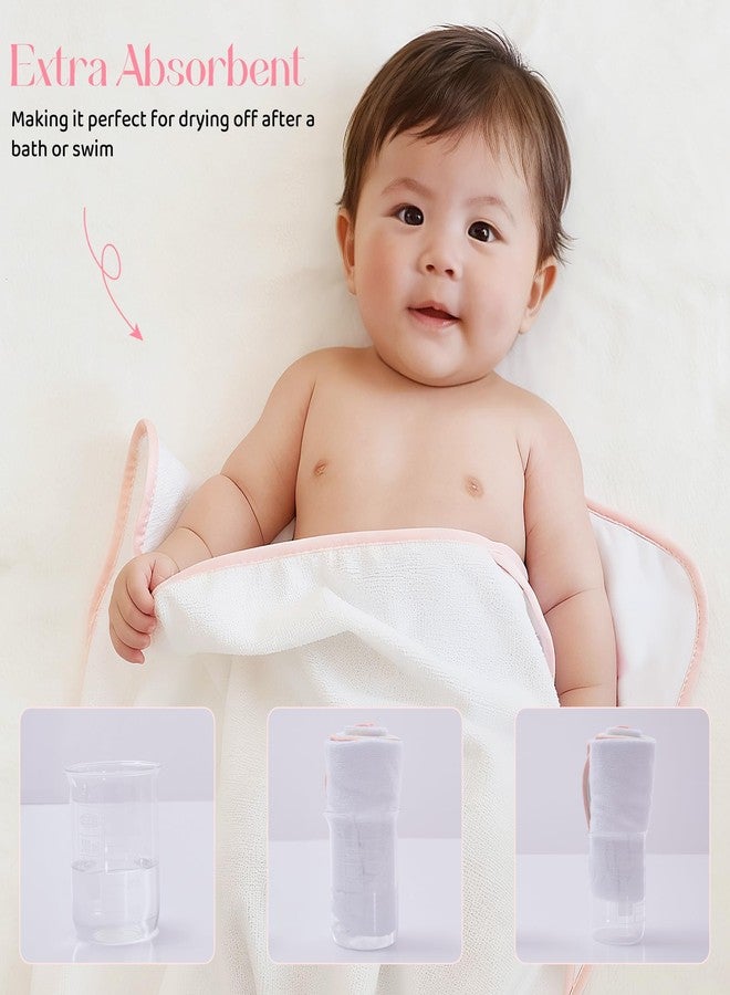Mooreeke Baby Towel with Hood for Girls Strawberry Bath Towel for Babies Ultra Soft Absorbent 3 PCS Baby Towels and 3 PCS Washcloths for Newborn Essentials - Image 3