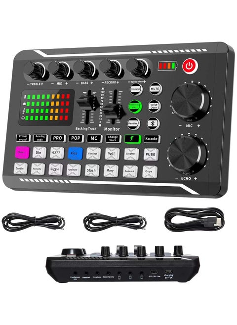 Professional Audio Mixer, Live Sound Card and Audio Interface with DJ Mixer Effects and Voice Changer,Podcast Production Studio Equipment, Prefect for Streaming/Podcasting/Gaming
