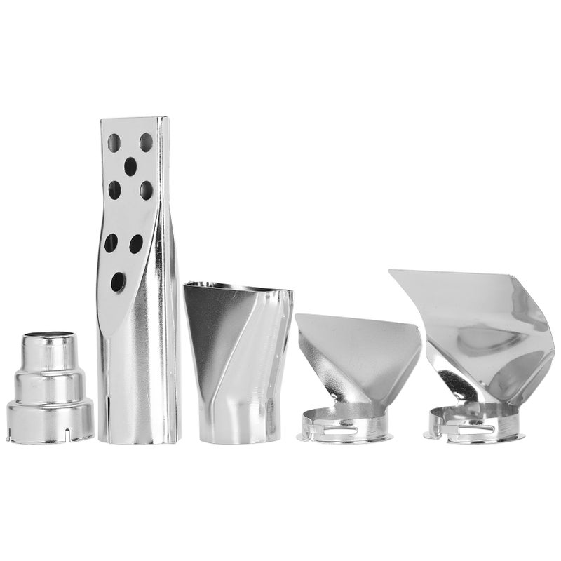 5Pcs Heat Gun Nozzle Stainless Flat Round Hole Long Tube Industrial Airbrush Accessories - Image 1
